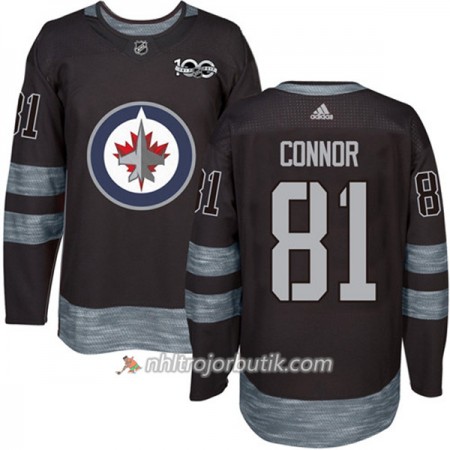 Män Ishockey Winnipeg Jets Tröja Kyle Connor 81 1917-2017 100th Anniversary Adidas Svart Authentic